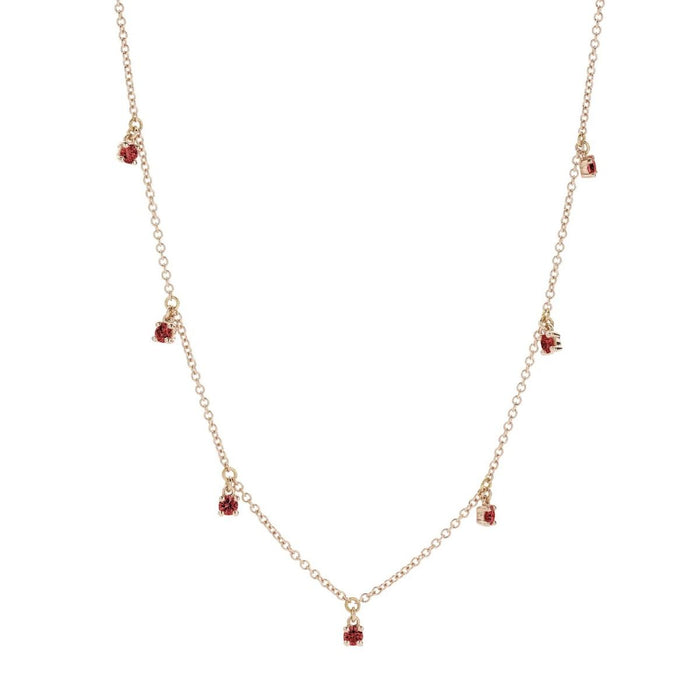 Collana in Oro Rosa  18kt con  Pendenti di Rubini