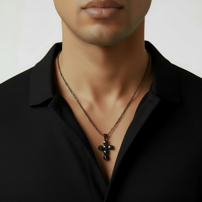 Pendente Uomo Croce All Black
