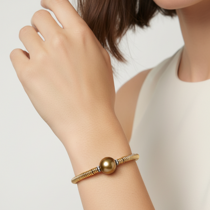 Bracciale Elastesse Perla Chocolat
