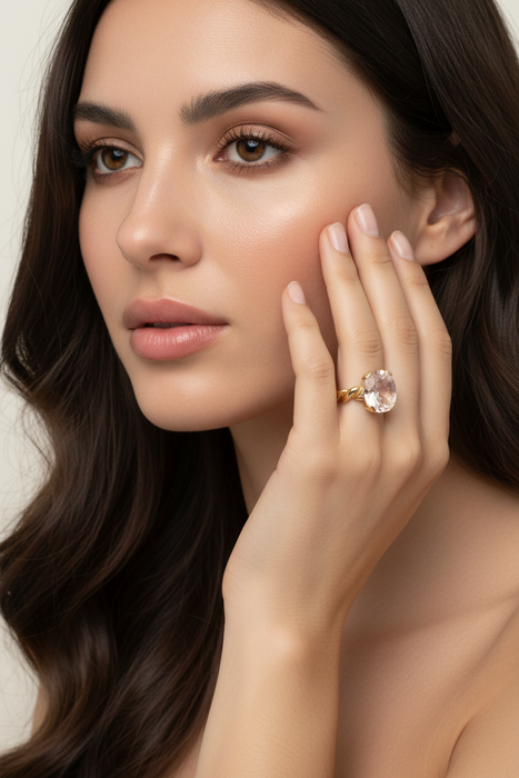 Anello Intreccio Rosa