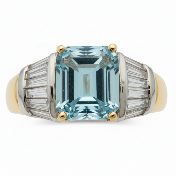 Anello Acquamarina Square