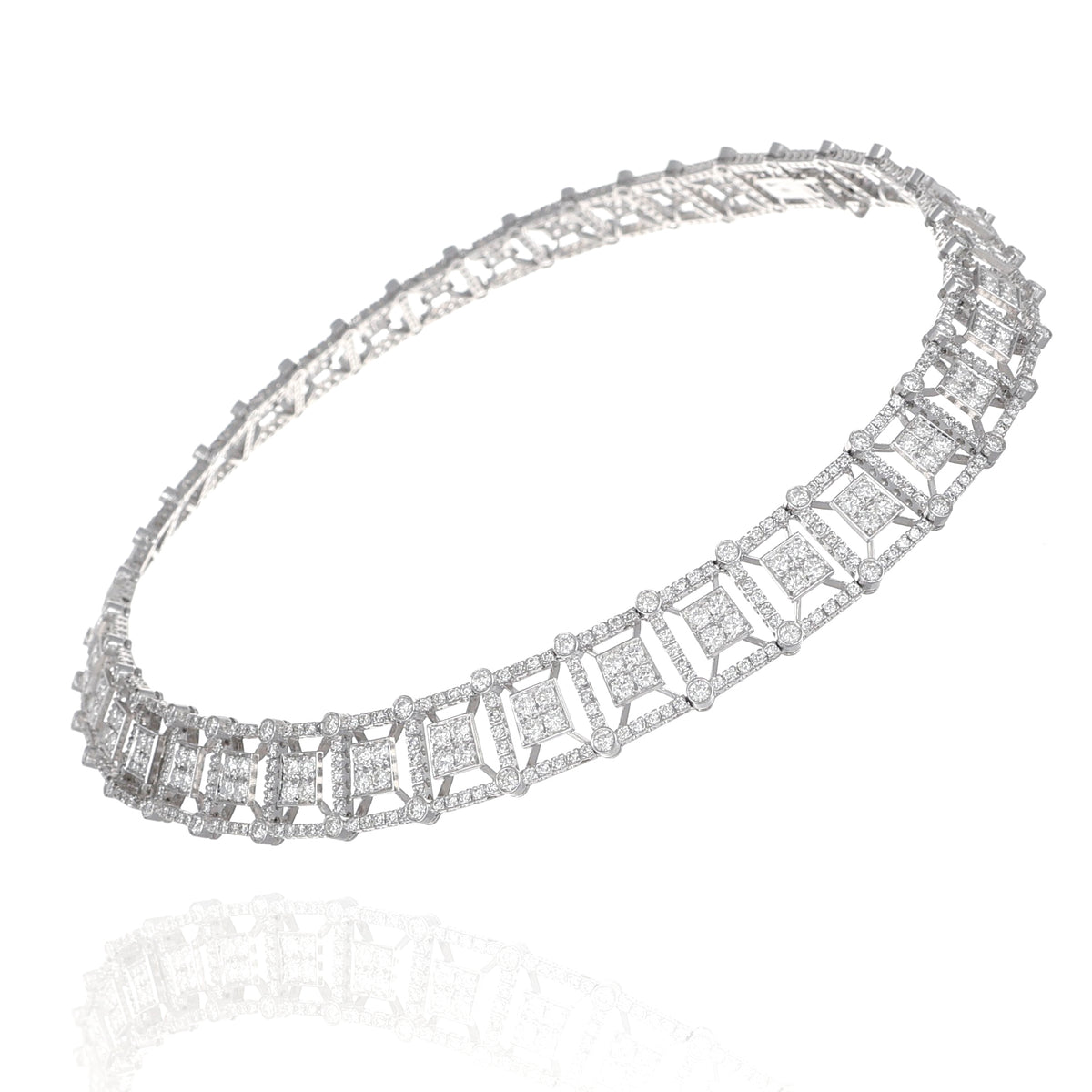 Parure "T Collection" in Oro Bianco con Diamanti