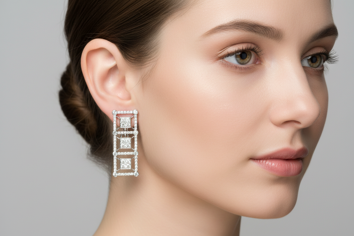 Parure "T Collection" in Oro Bianco con Diamanti