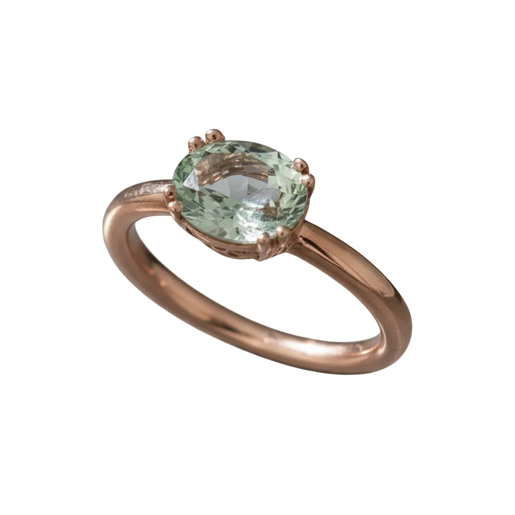 Anello Caramel  Verdeacqua 9Kt