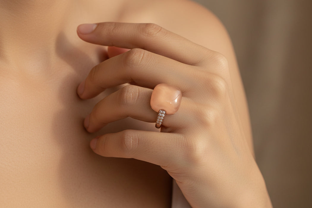 Anello Pink Cabochon