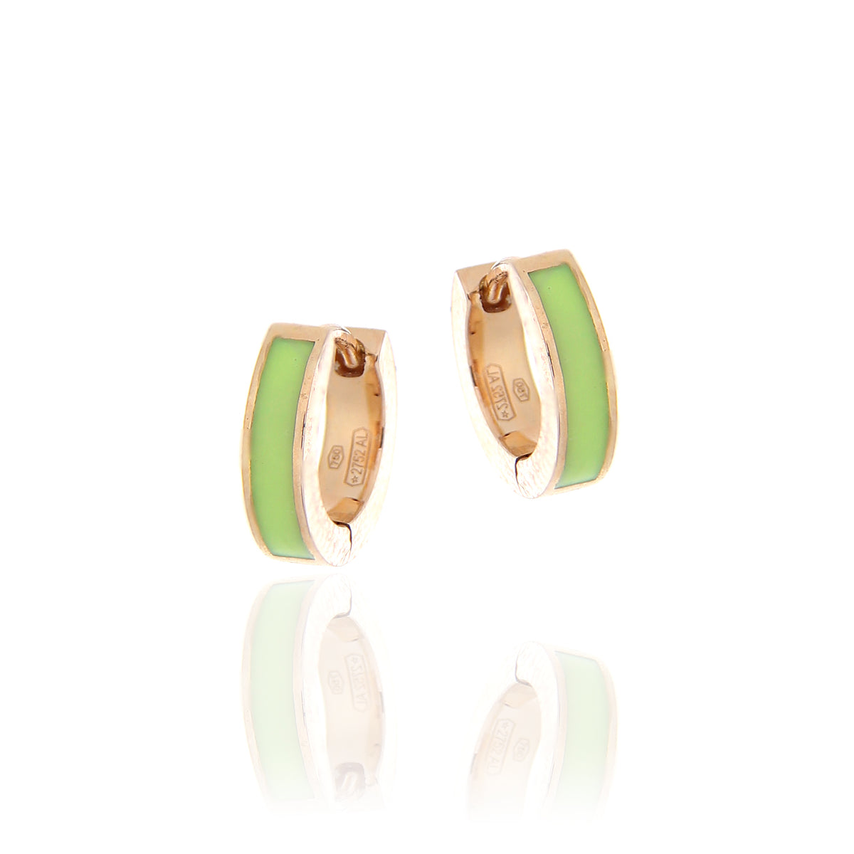 IN Lebole Collezione The Circle Piccolo Fiore Bianco Orecchini da Donna in Ottone Pietra Marrone
